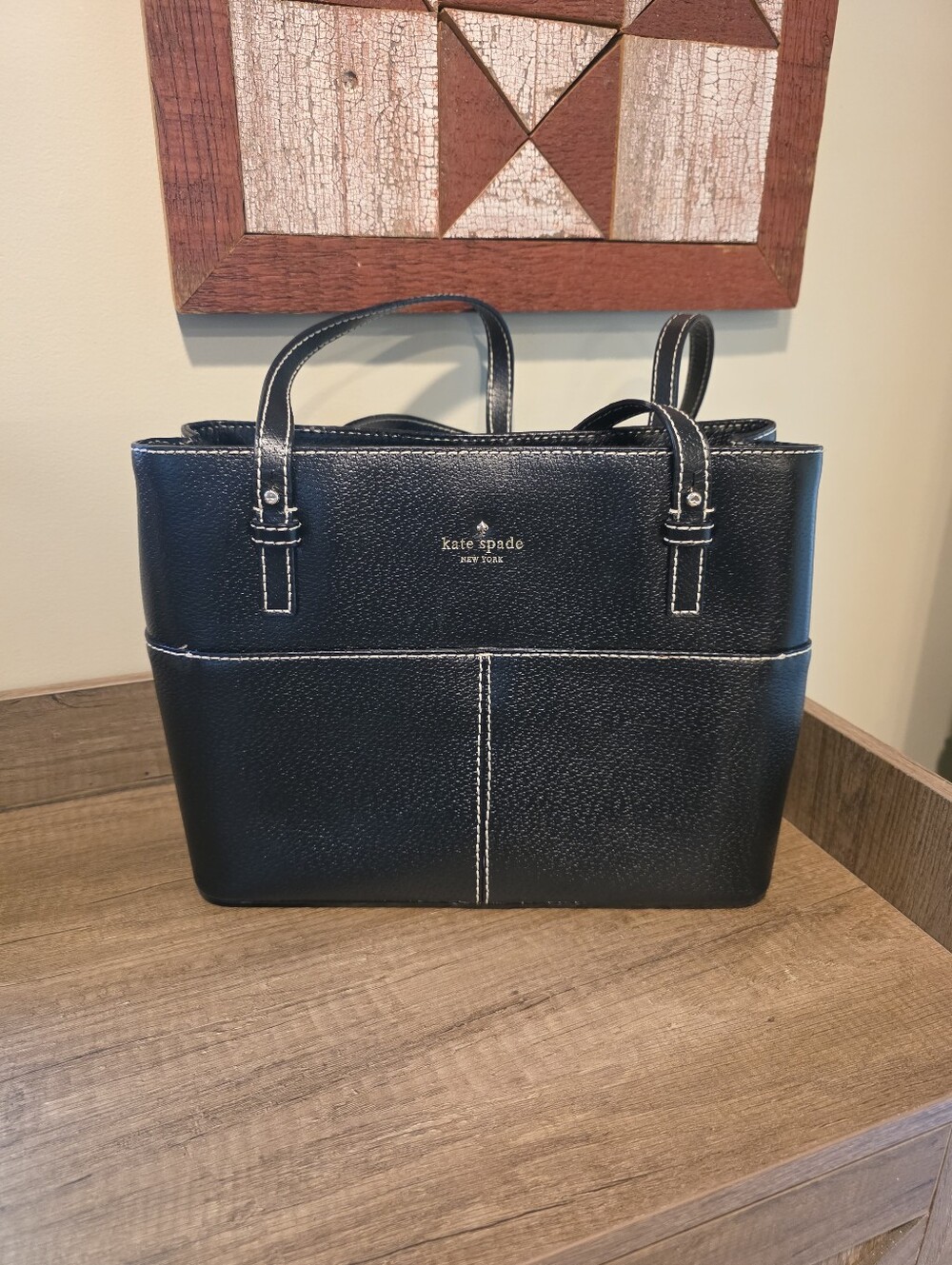 Kate Spade Black Pebbled Leather Tote Bag